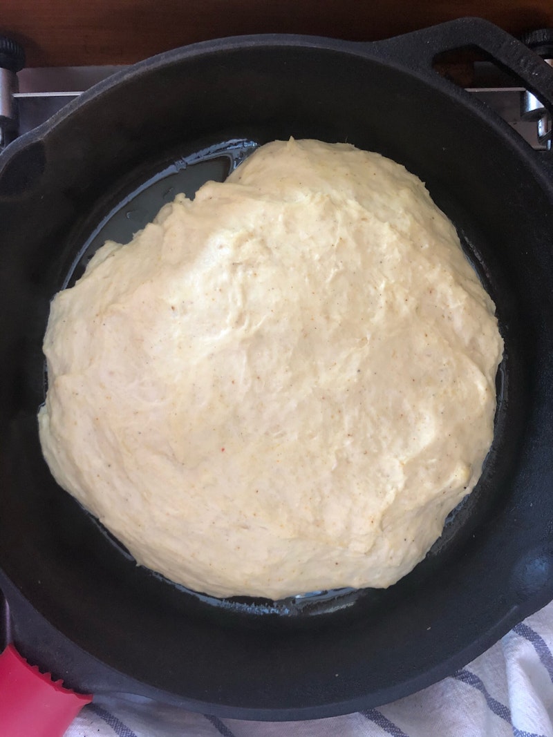 Very pleased with my Lodge cast iron baking pan focaccia - y'all have any  other good bread / baking recipes? : r/castiron