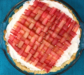 Poached Rhubarb Cream Pie